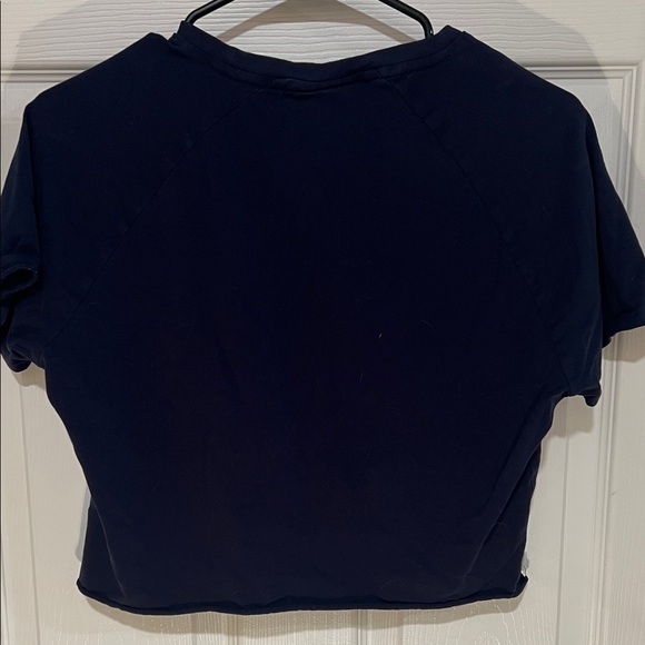 Gymshark Dark Blue Crop Top with White Logo - Picture 5 of 7